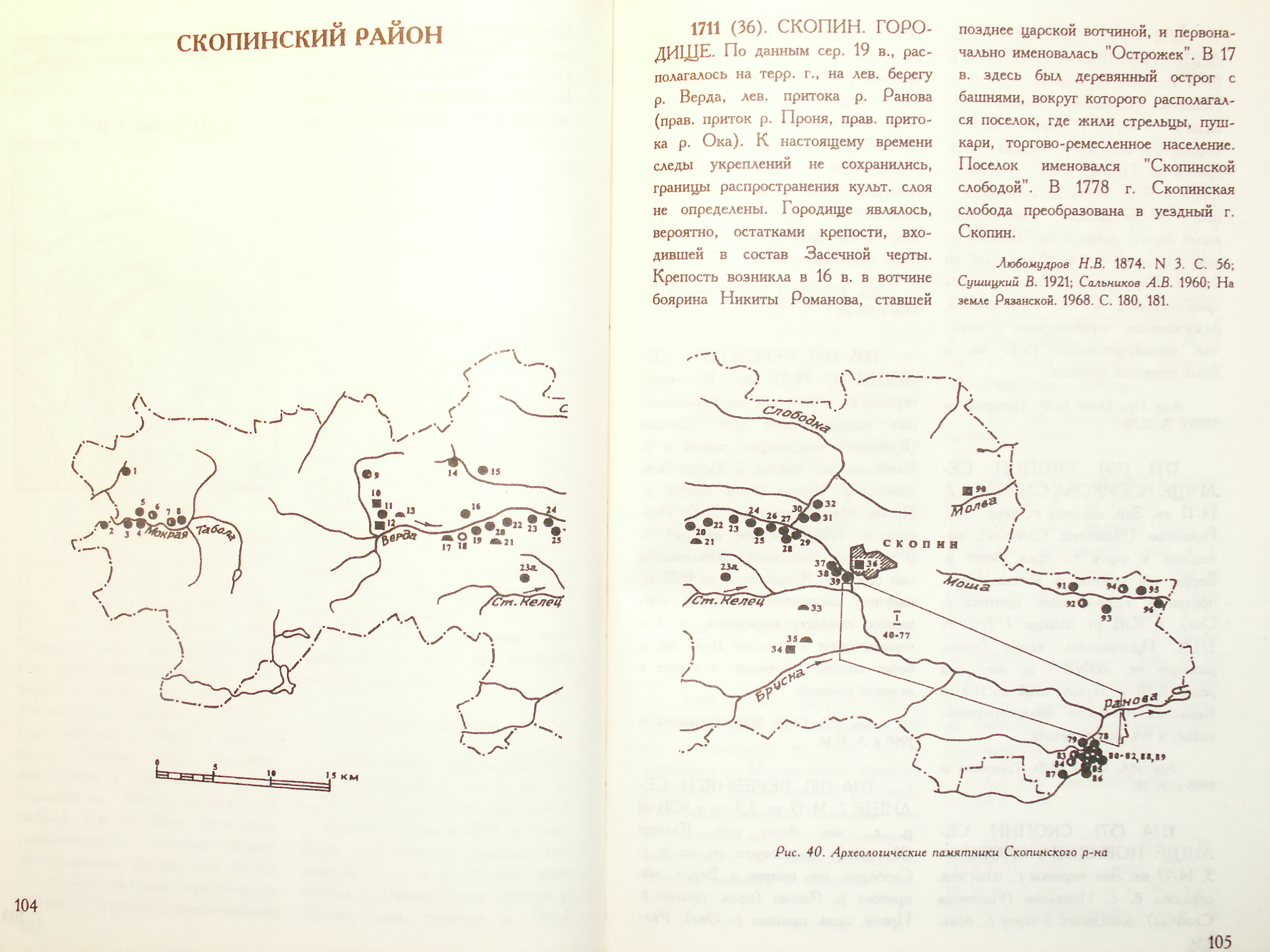 Старая карта скопинского района