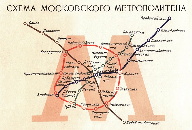 Схема московского метро во времени Схема московского метро во времени