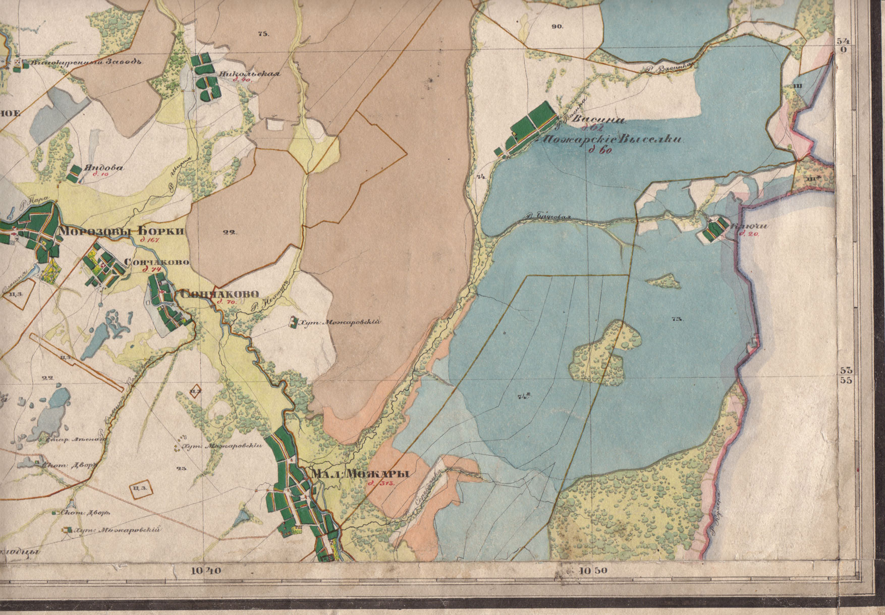 Карта менде рязанской губернии 1850