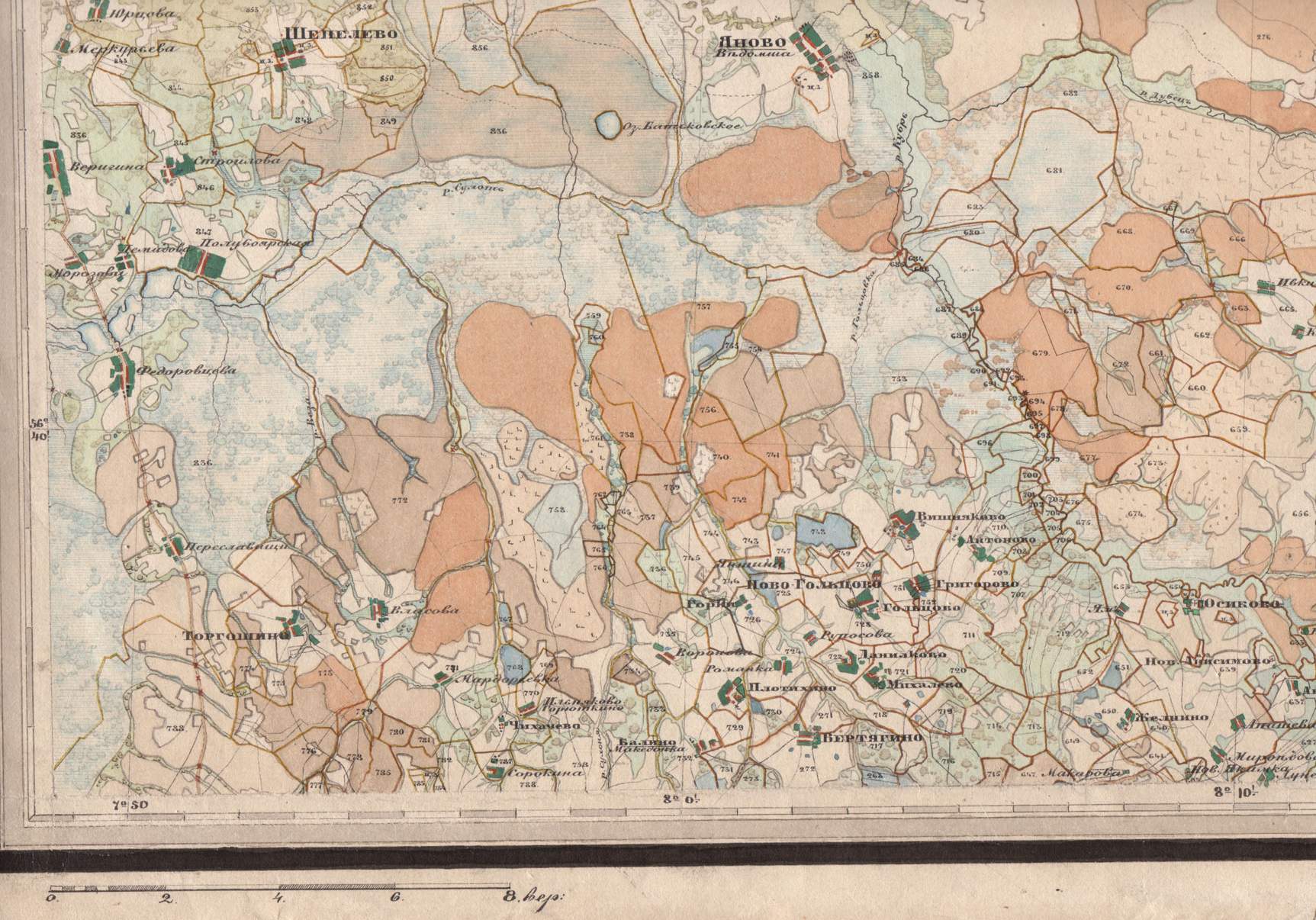 Карта владимирской губернии 1850