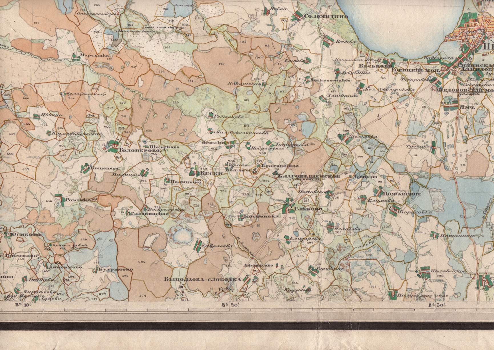 Карта владимирской губернии 1850