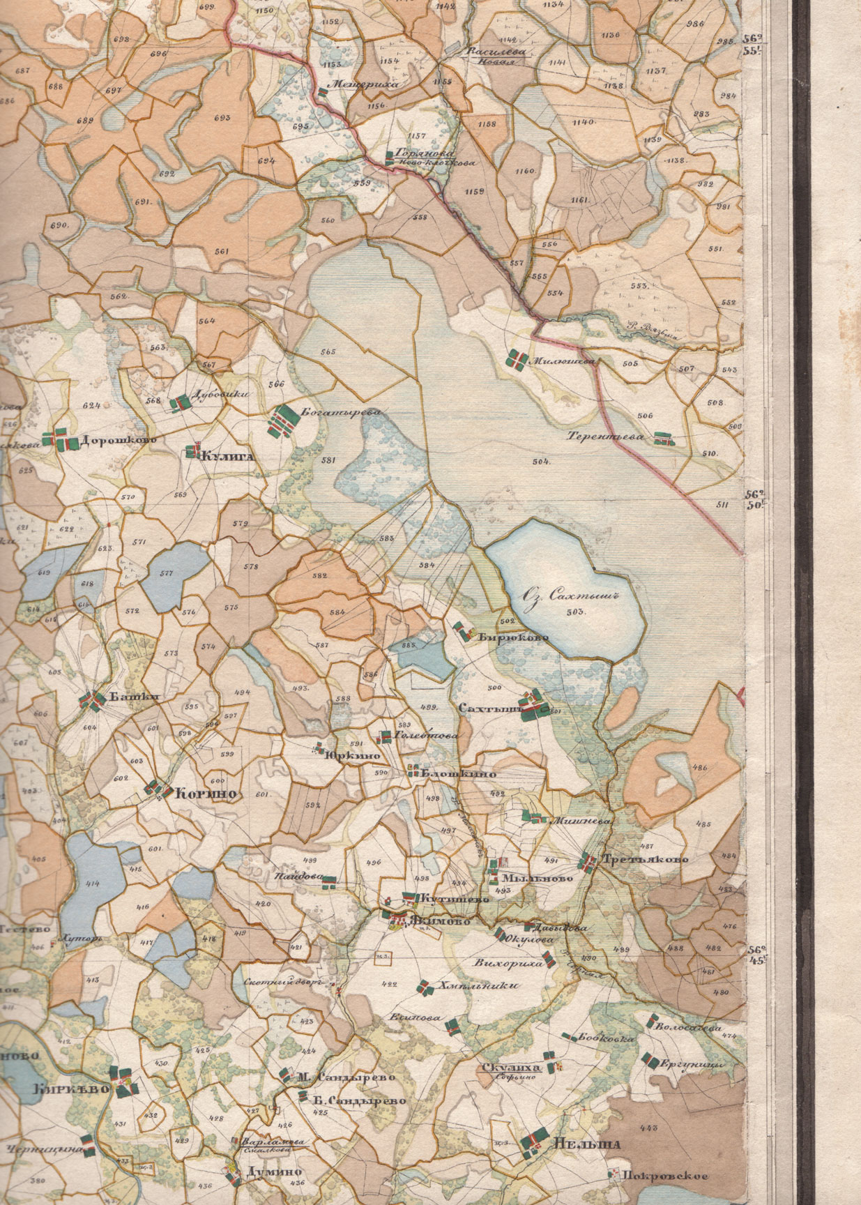 Карта владимирской губернии 1850