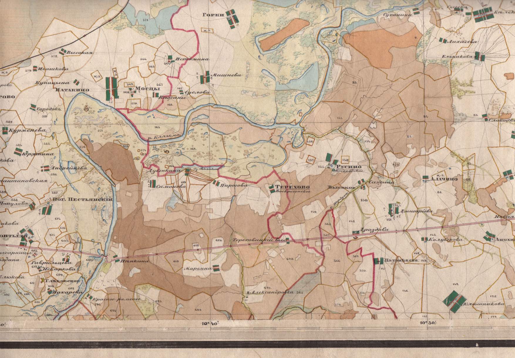 Карта владимирской губернии 1850