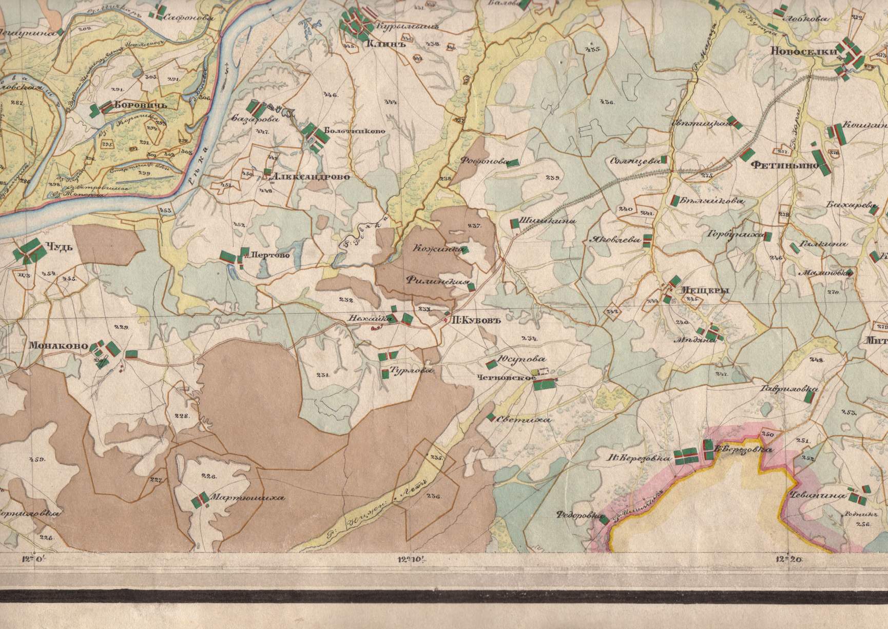 Карта владимирской губернии 1850