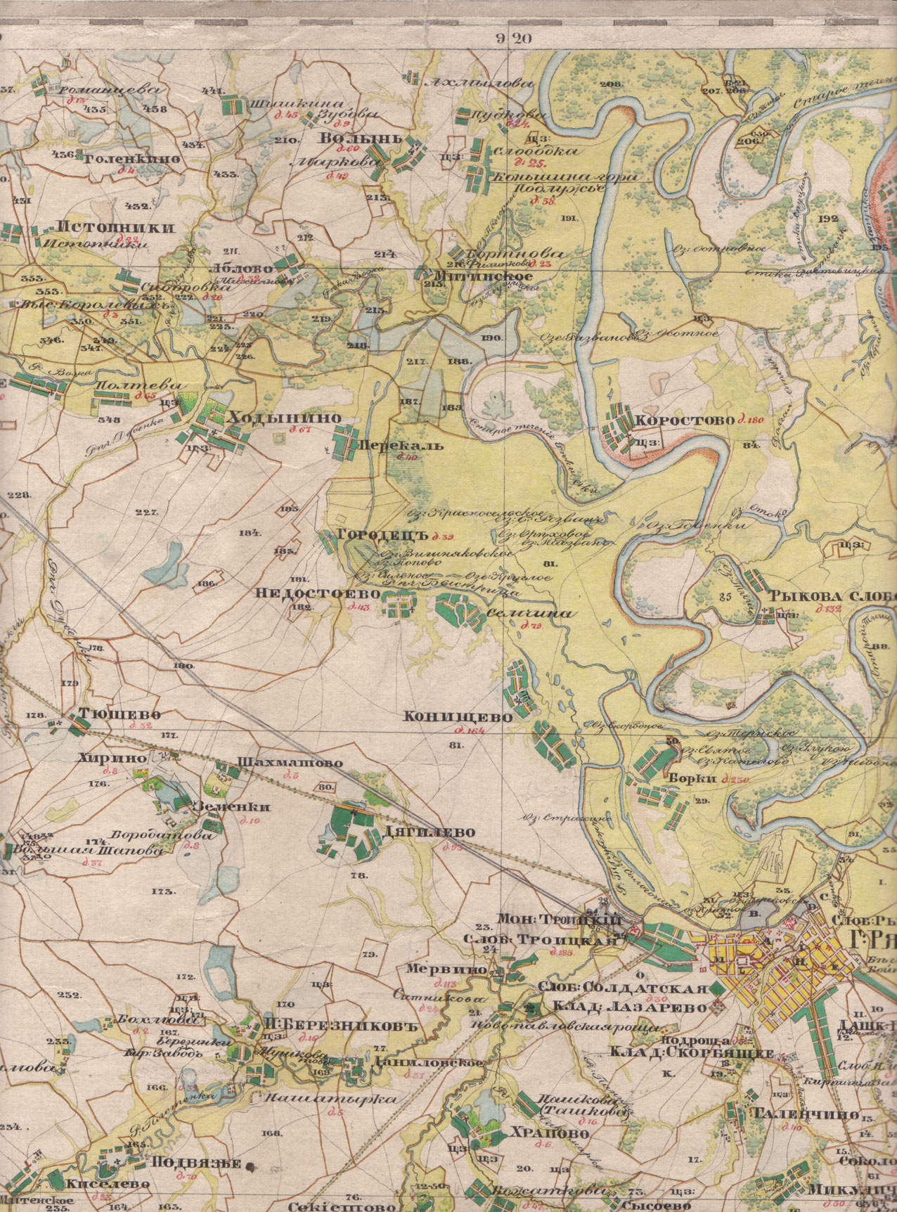 Карта менде рязанская губерния 1850 года