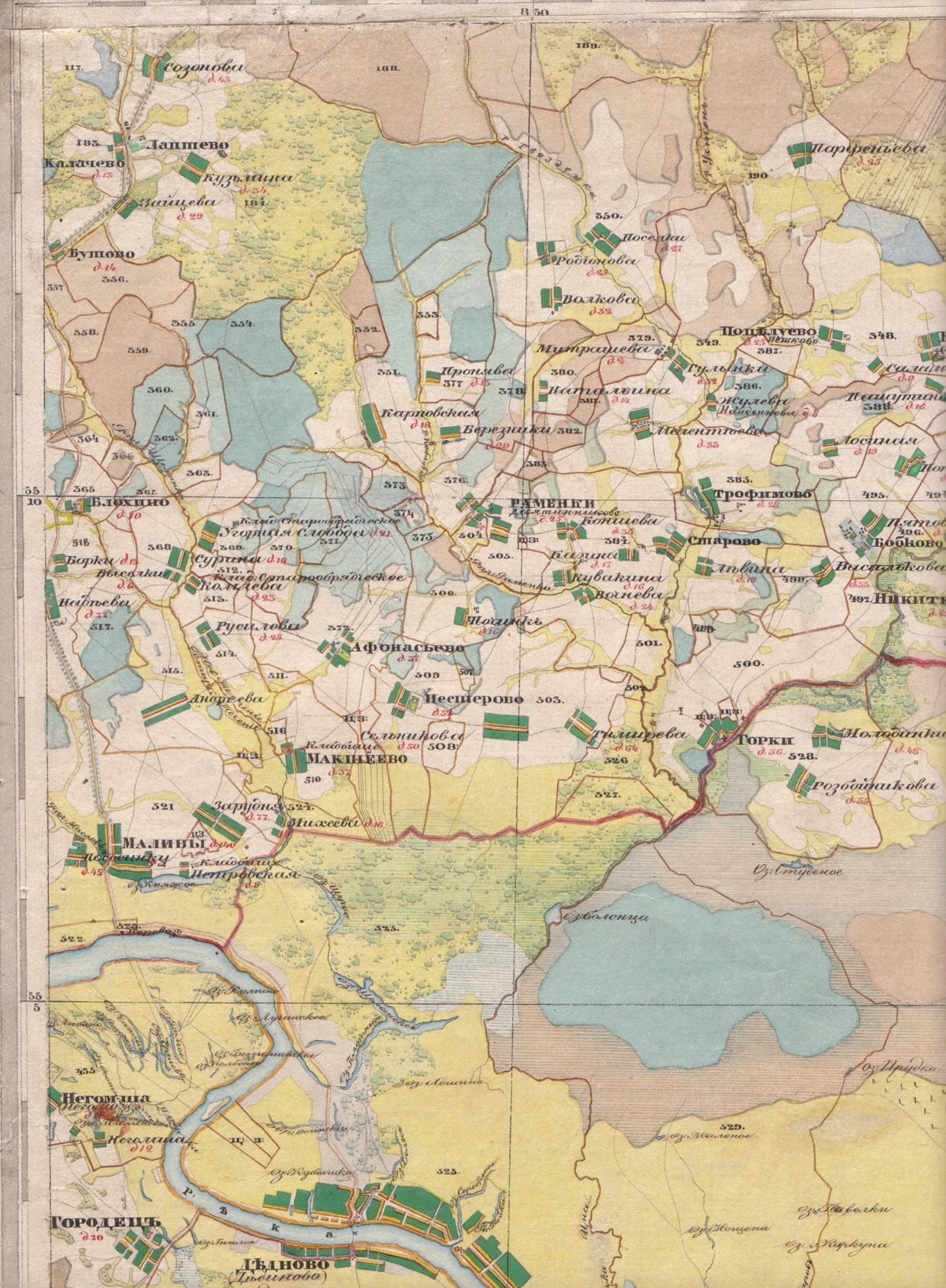 Карта менде рязанская губерния 1850 года