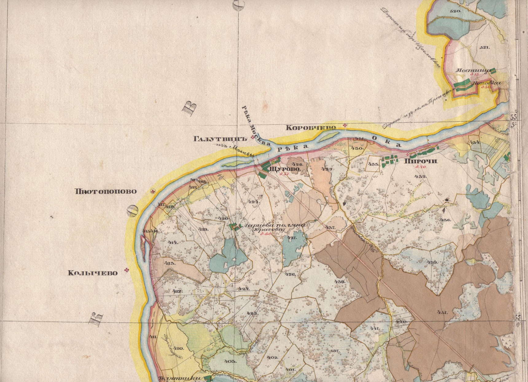 Карта менде рязанская губерния 1850 года